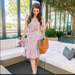 Draper James Stripe Faux Wrap Dress…